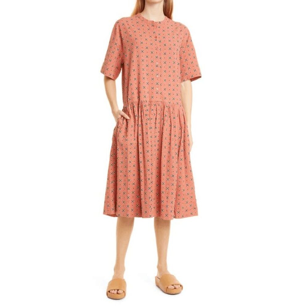 MASAI Aragon Geometric Nanotti Short Sleeve Midi Dress Women's Size Medium